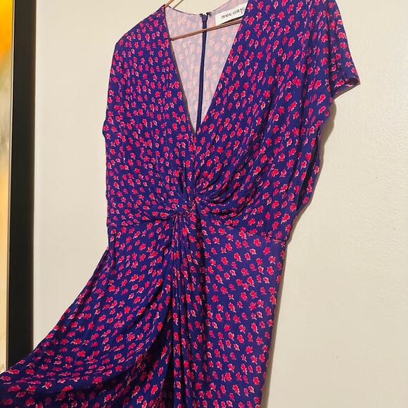 Prabal Gurung Women's Purple Printed Jackie Twist Front Midi Dress Size 10 - Picture 6 of 15